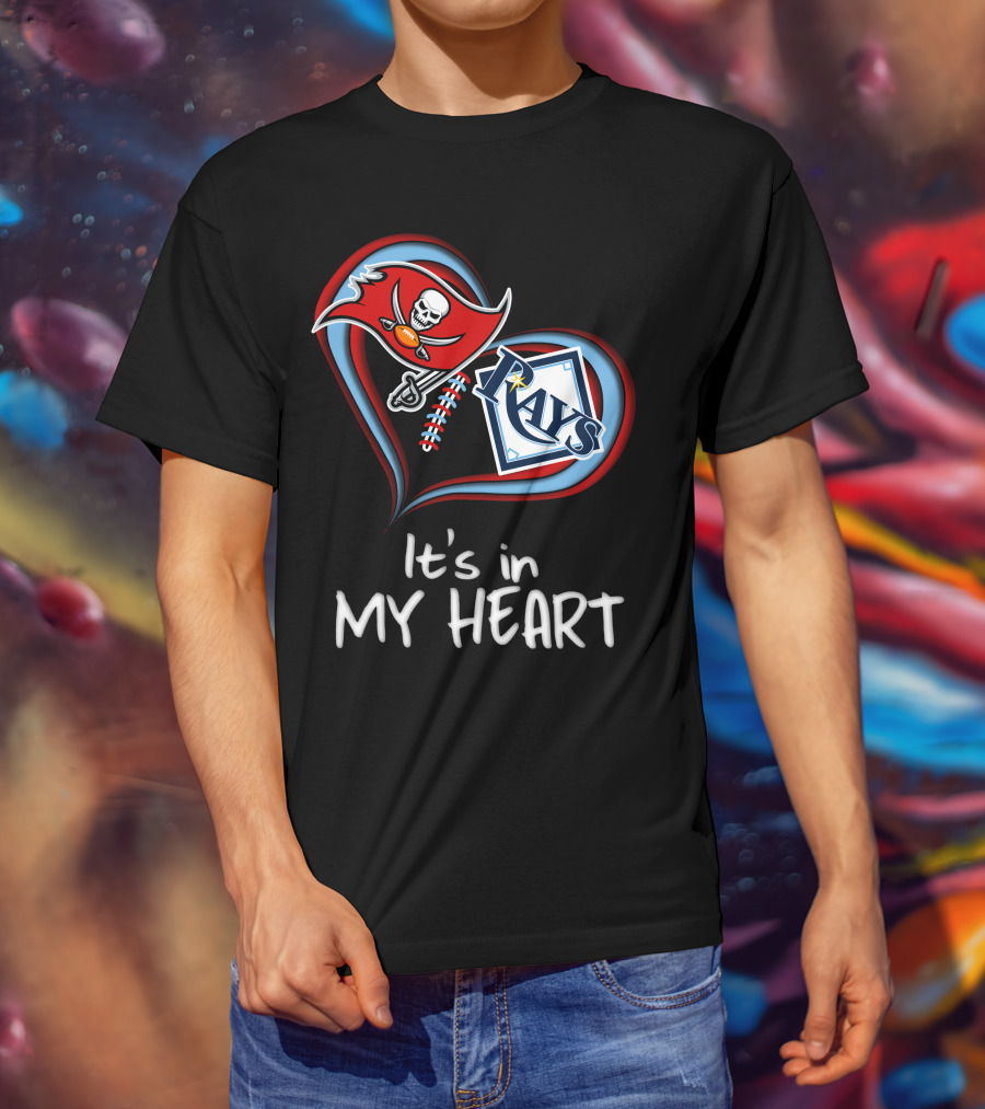 Tampa Bay Buccaneers And Rays It's In My Heart T-Shirt