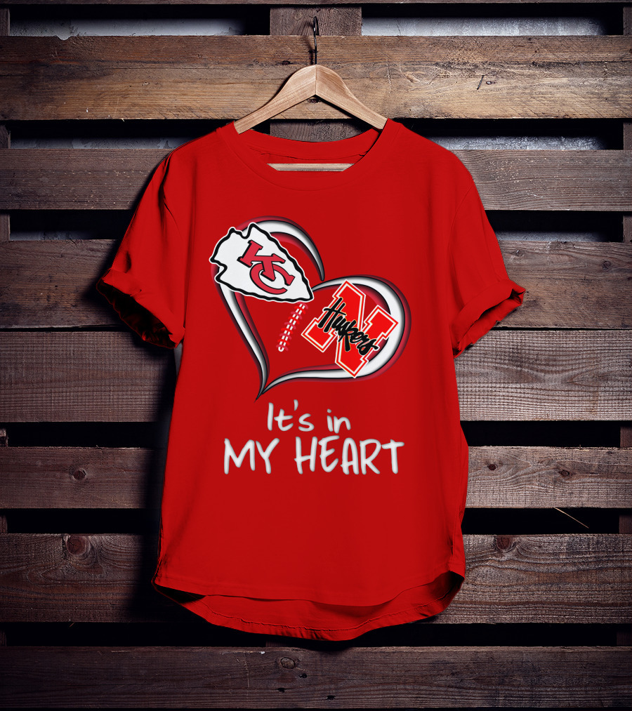 Kansas City Chiefs Nebraska Huskers It's In My Heart T-Shirt