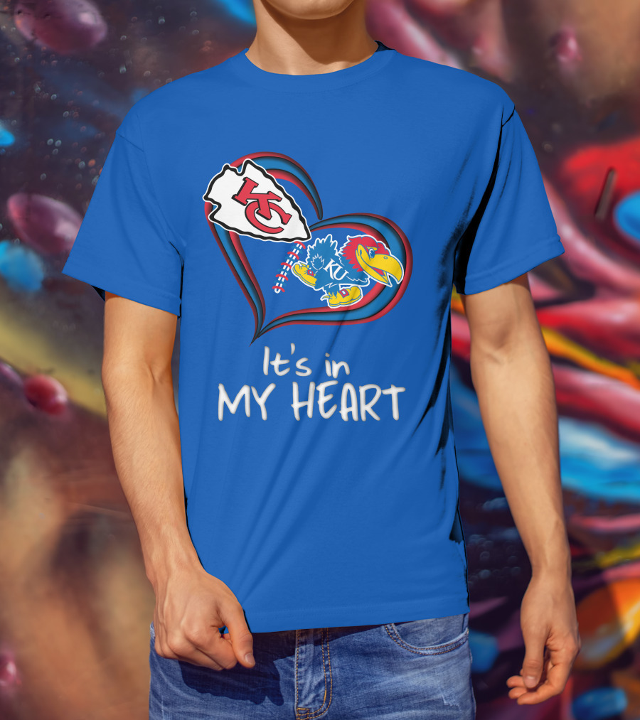 Kansas City Chiefs And Kansas Jayhawks It's In My Heart T-Shirt