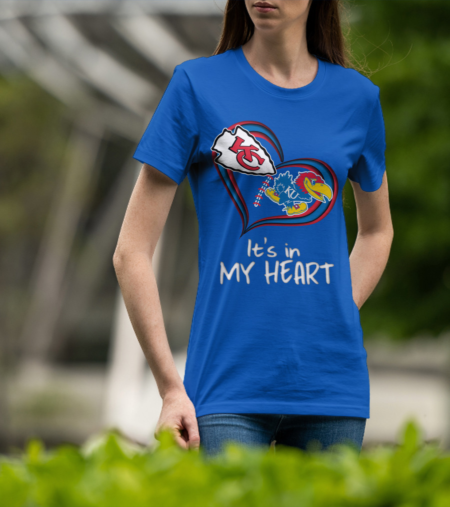 Kansas City Chiefs And Kansas Jayhawks It's In My Heart T-Shirt
