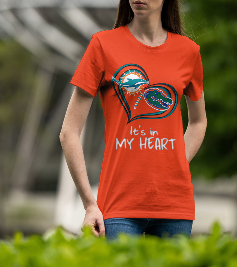 Miami Dolphins Florida Gators It's In My Heart T-Shirt