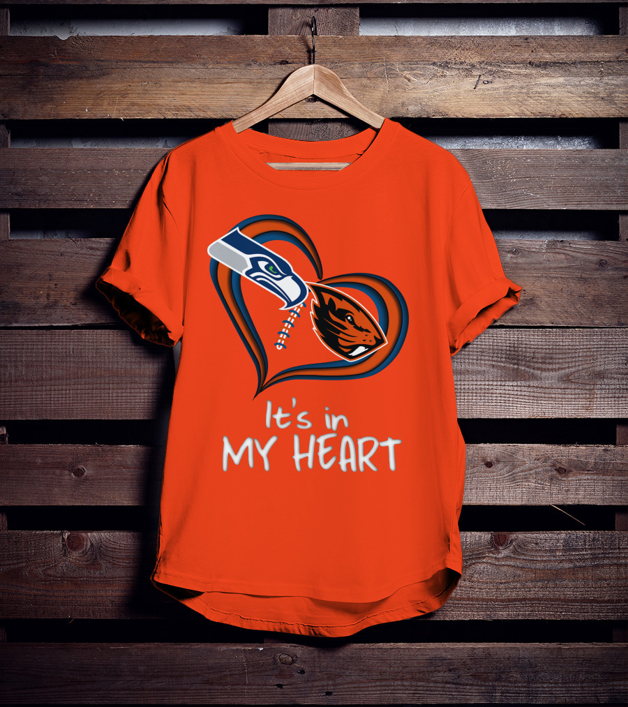 Seahawks And Beavers It's In My Heart T-Shirt