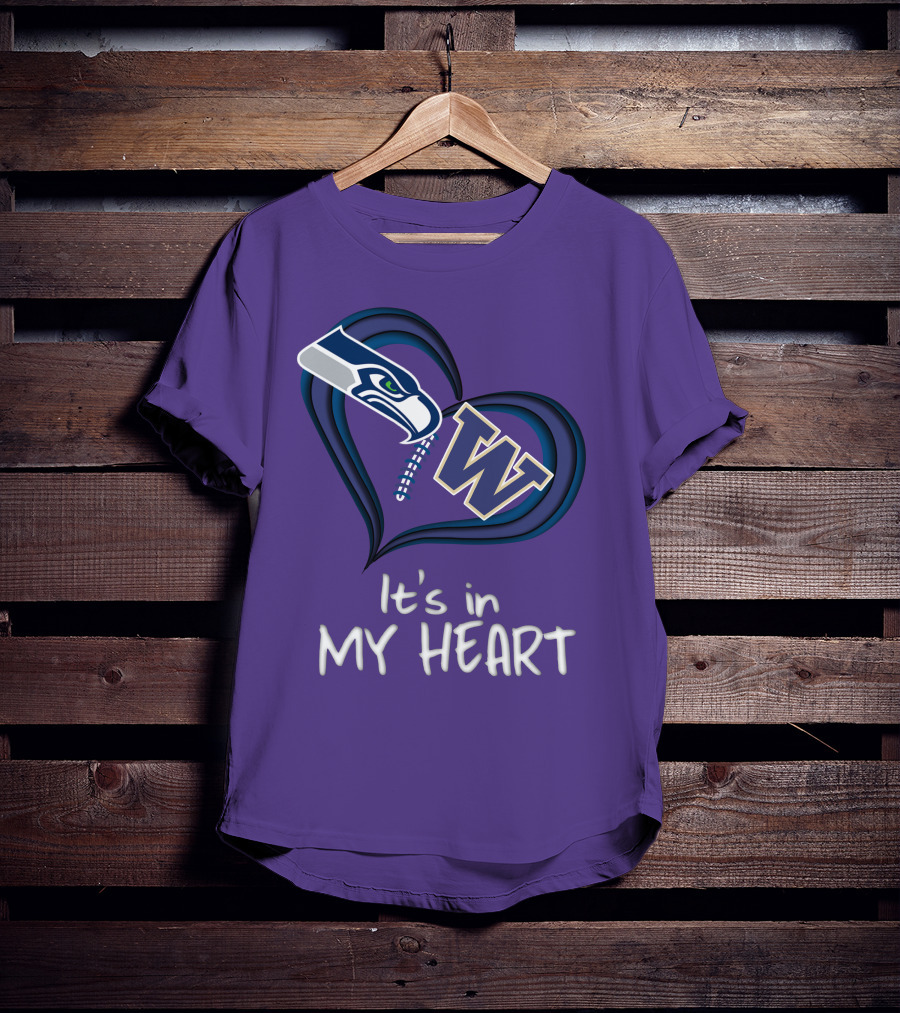 Seahawks Huskies It's In My Heart T-Shirt