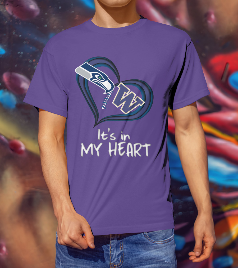 Seahawks Huskies It's In My Heart T-Shirt