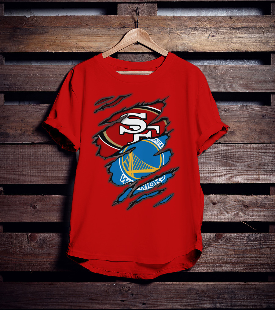 San Francisco 49ers Golden State Warriors Logos T-Shirt
