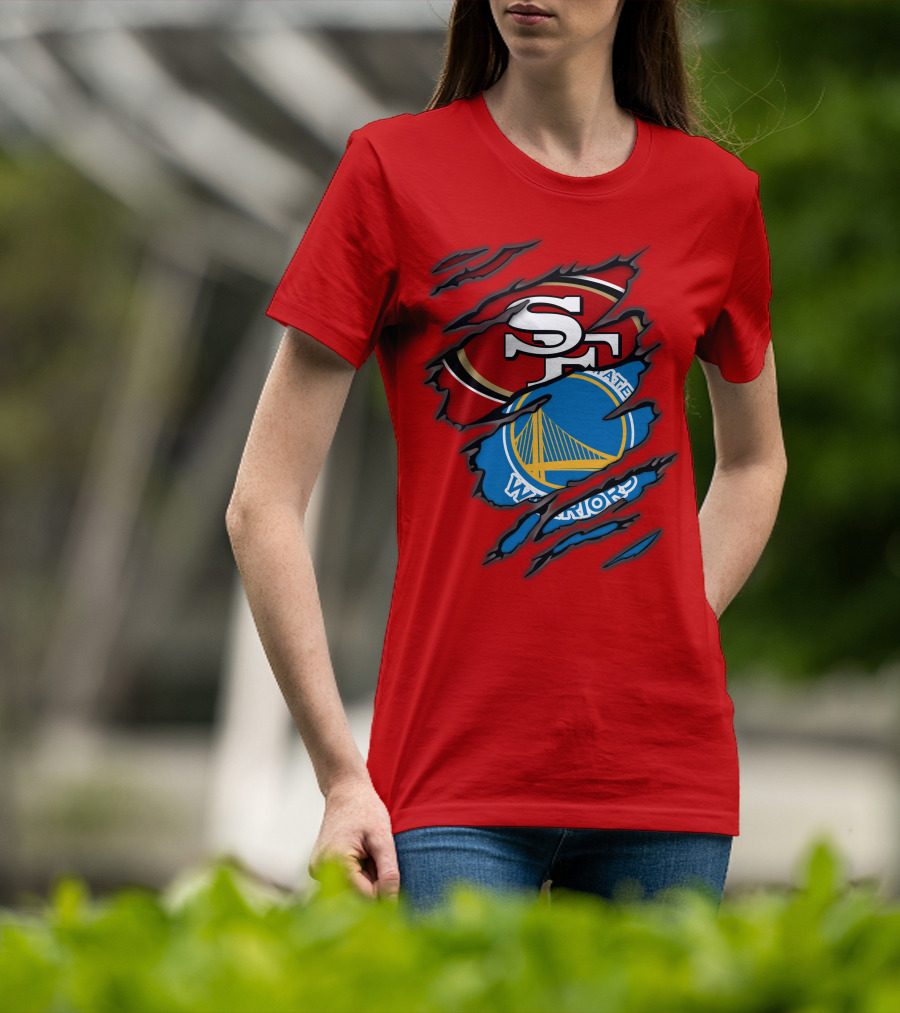 San Francisco 49ers Golden State Warriors Logos T-Shirt