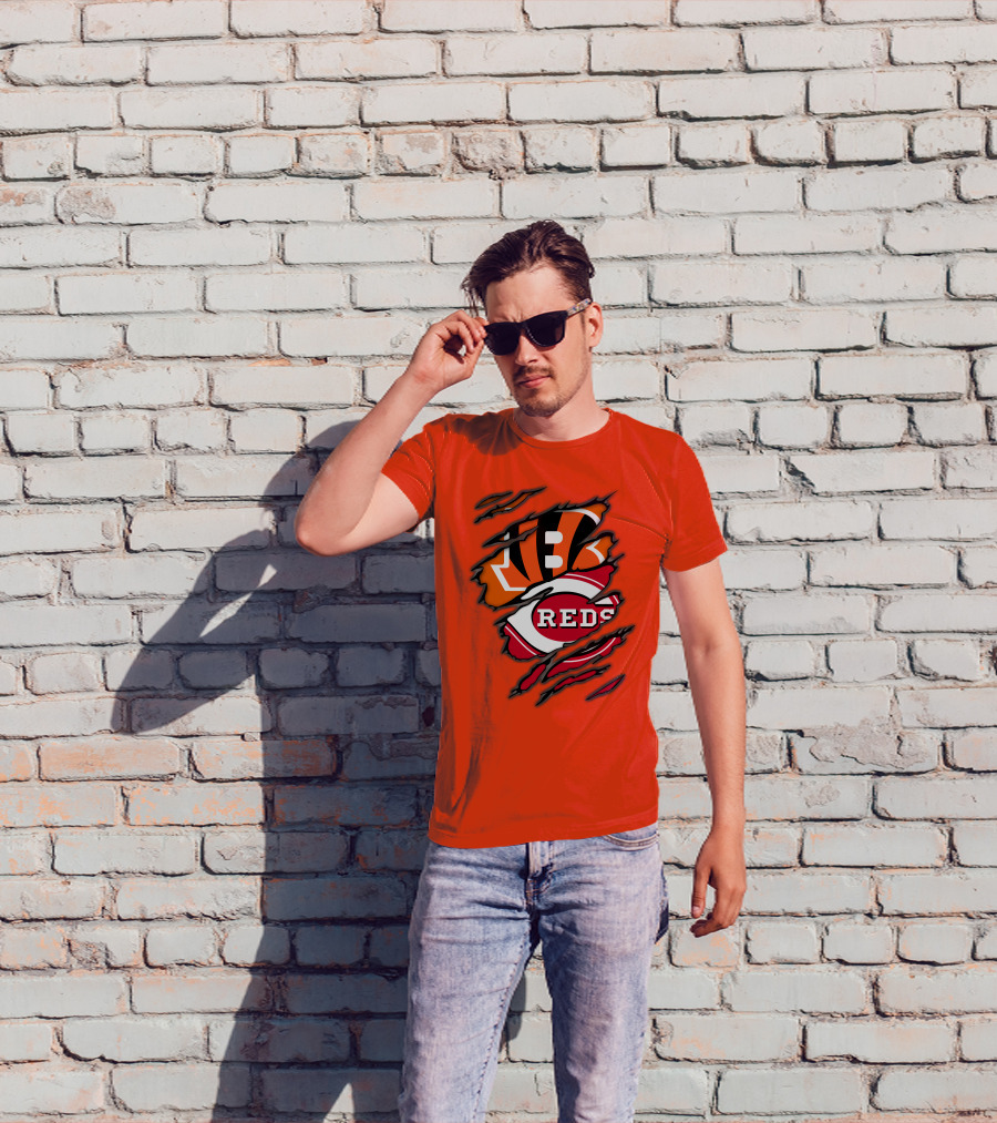 Bengals Reds Cincinnati Sports Claw Marks T-Shirt