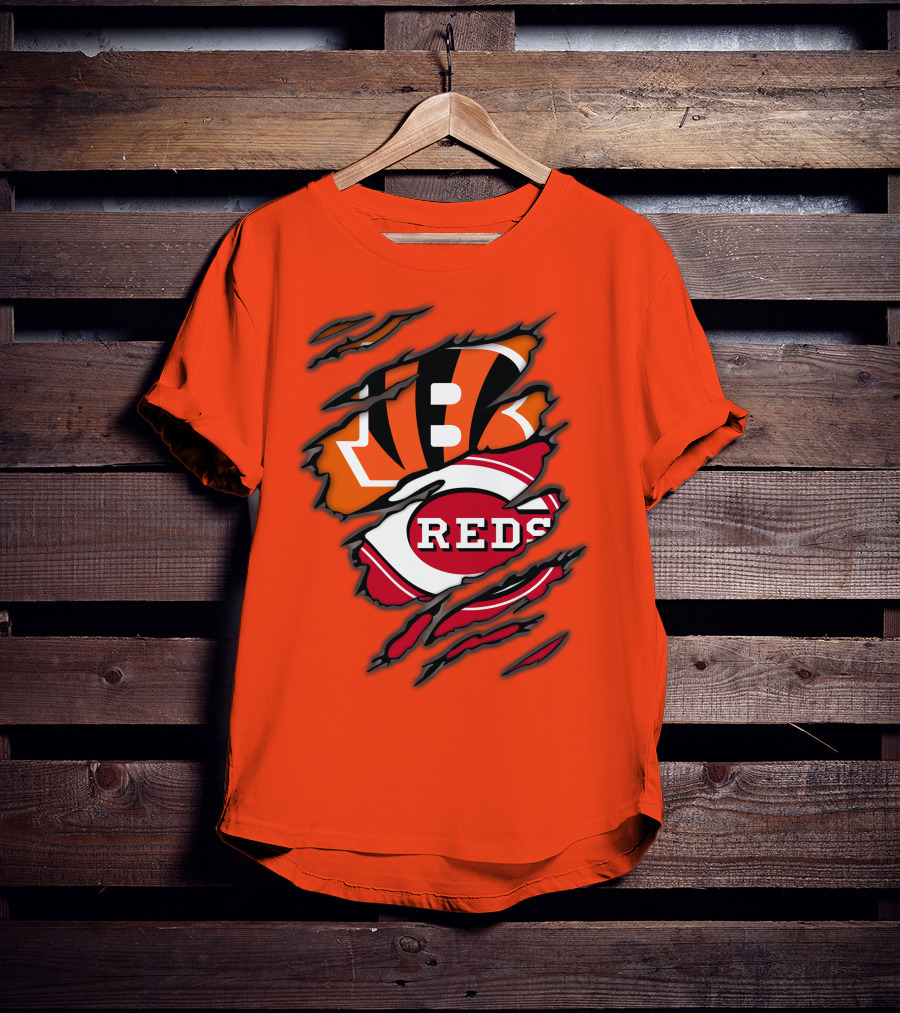 Bengals Reds Cincinnati Sports Claw Marks T-Shirt