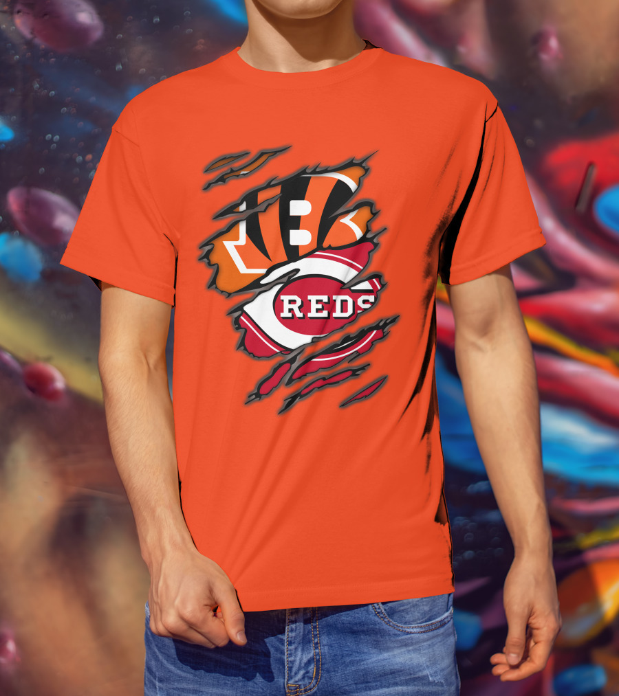 Bengals Reds Cincinnati Sports Claw Marks T-Shirt