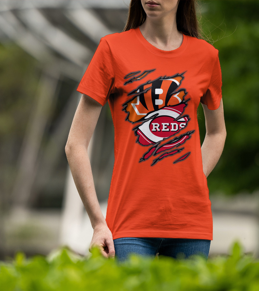 Bengals Reds Cincinnati Sports Claw Marks T-Shirt