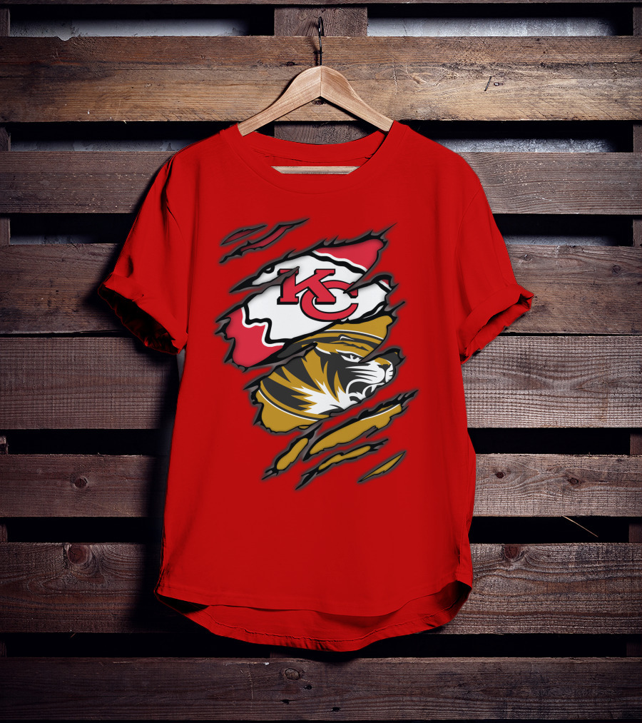 KC Chiefs Missouri Tigers Claw T-Shirt