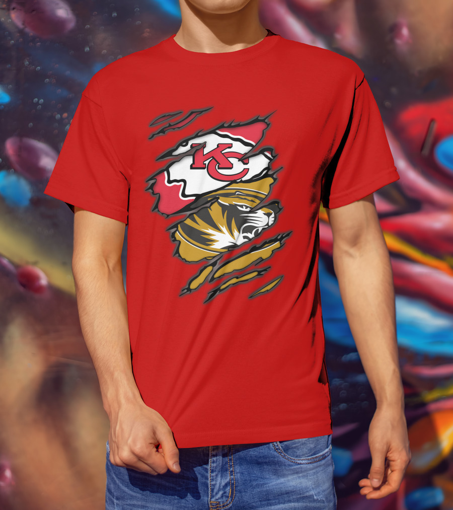 KC Chiefs Missouri Tigers Claw T-Shirt
