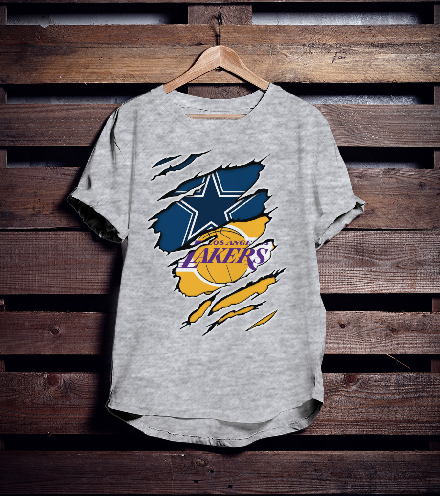 Dallas Cowboys Los Angeles Lakers Logo Mashup T-Shirt
