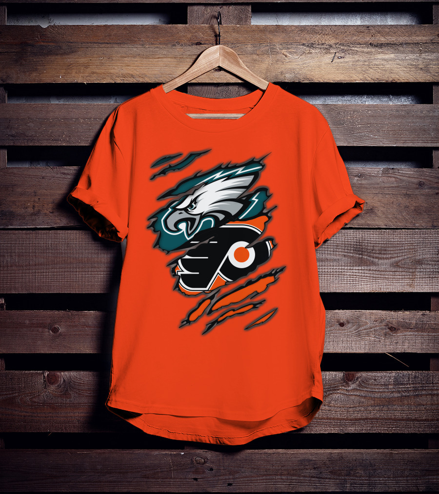 Philadelphia Eagles Flyers Logo Mashup T-Shirt