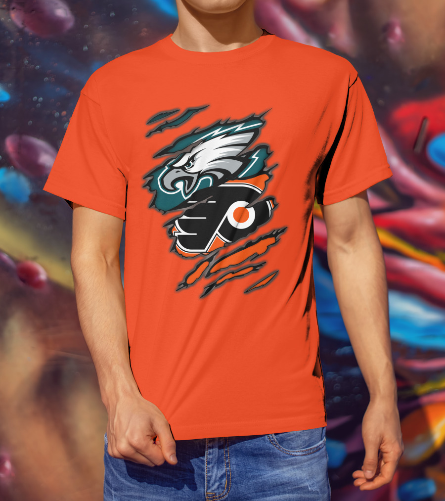 Philadelphia Eagles Flyers Logo Mashup T-Shirt