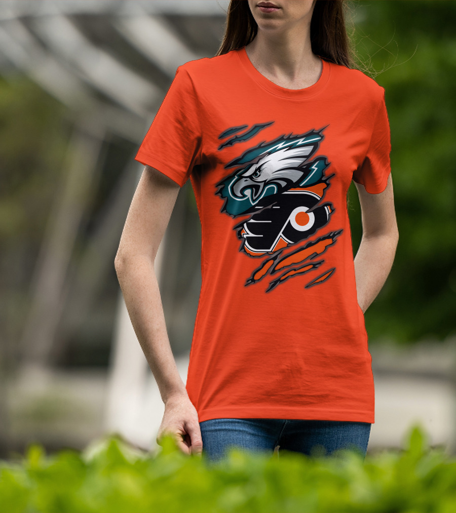 Philadelphia Eagles Flyers Logo Mashup T-Shirt
