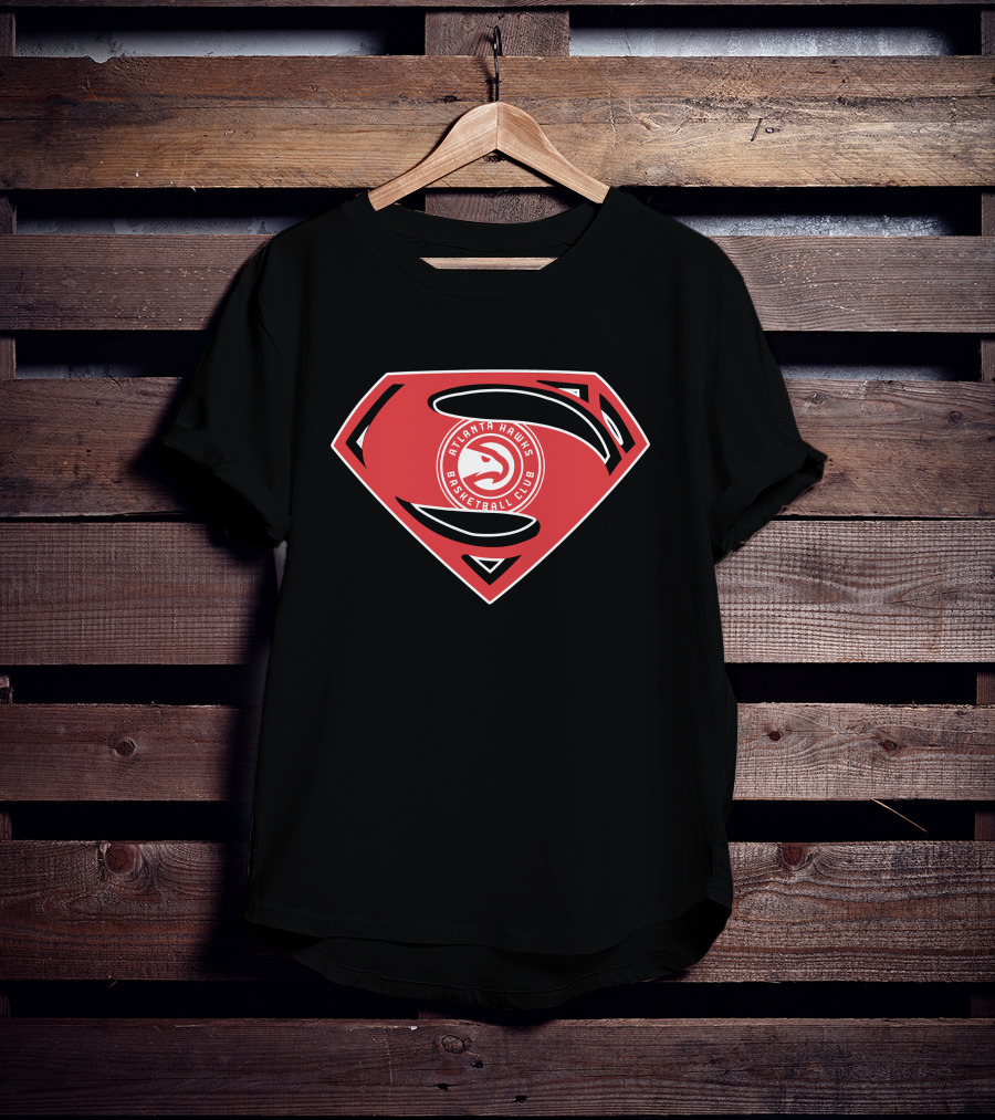 Atlanta Hawks Basketball Club Superman Logo Mashup T-Shirt