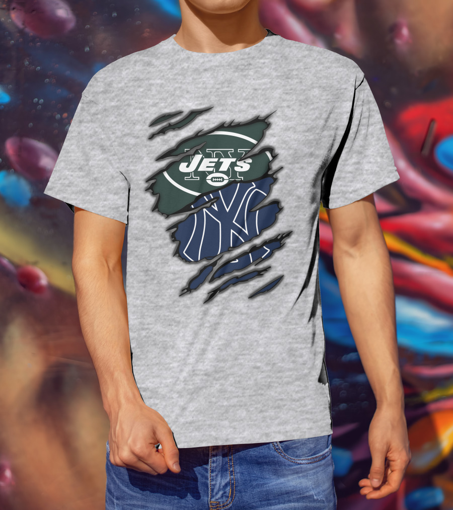 Jets Yankees Ny Football Baseball Logos T-Shirt