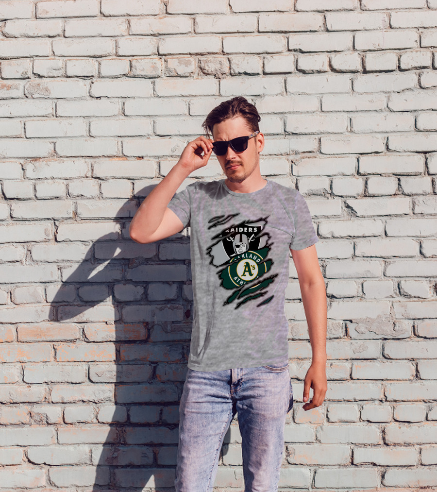 Raiders Oakland Athletics A's Logo Crossover T-Shirt