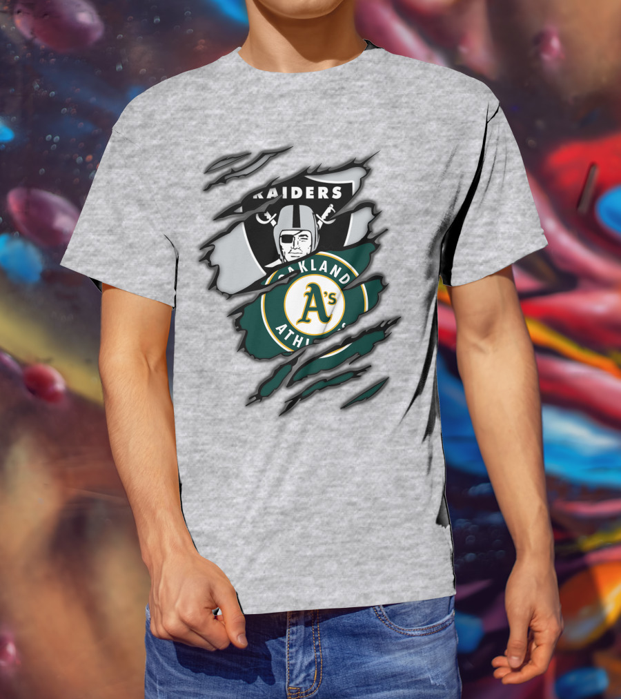Raiders Oakland Athletics A's Logo Crossover T-Shirt