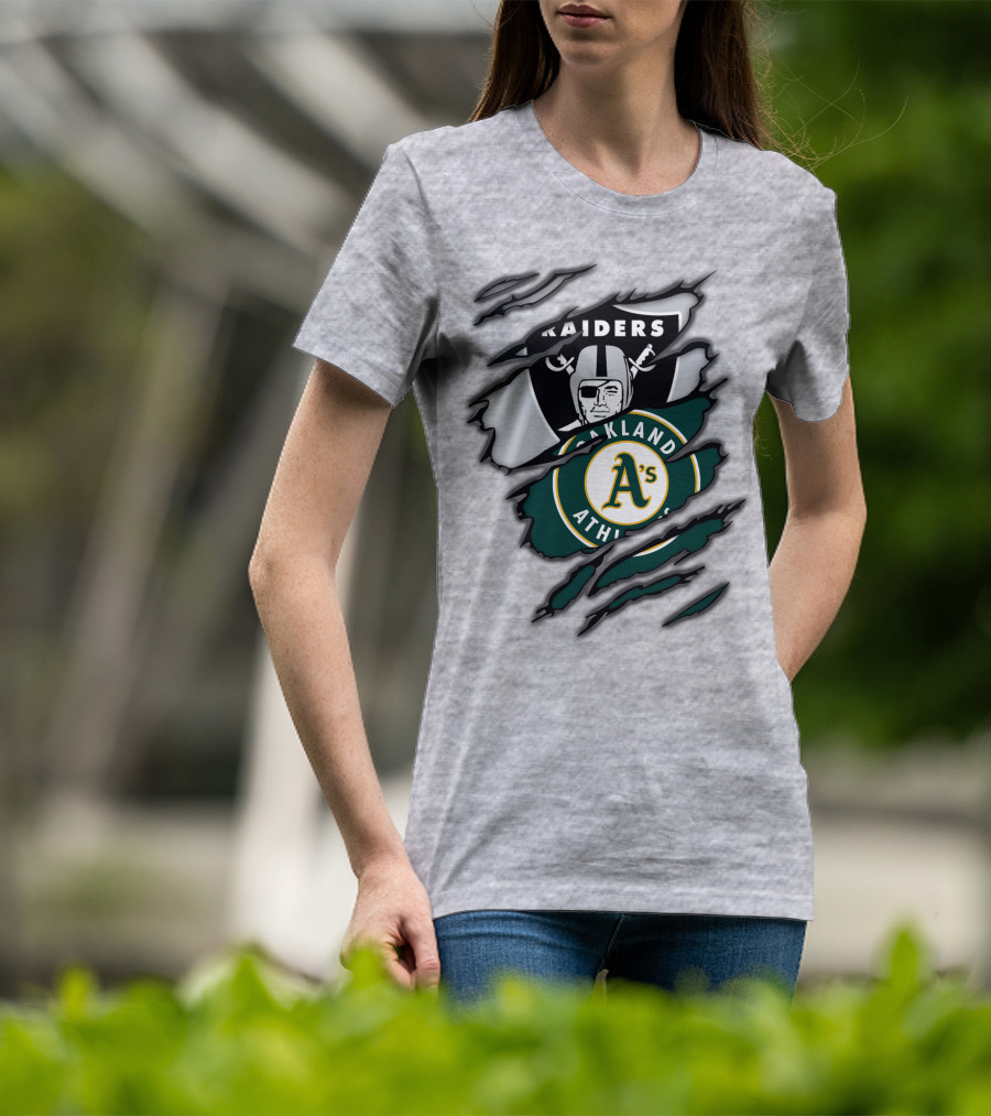 Raiders Oakland Athletics A's Logo Crossover T-Shirt