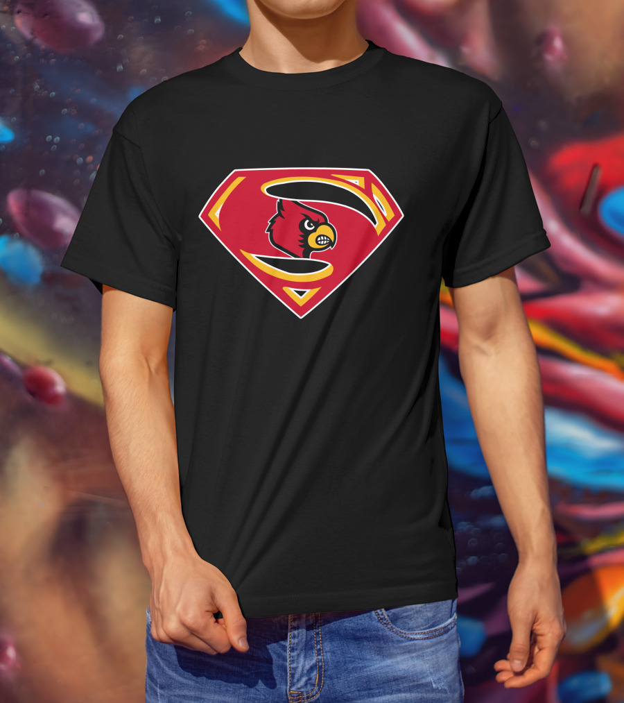 Superman Logo With Cardinals Bird Emblem T-Shirt