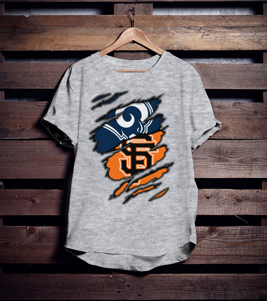 Los Angeles Rams San Francisco Giants Claw Scratch T-Shirt
