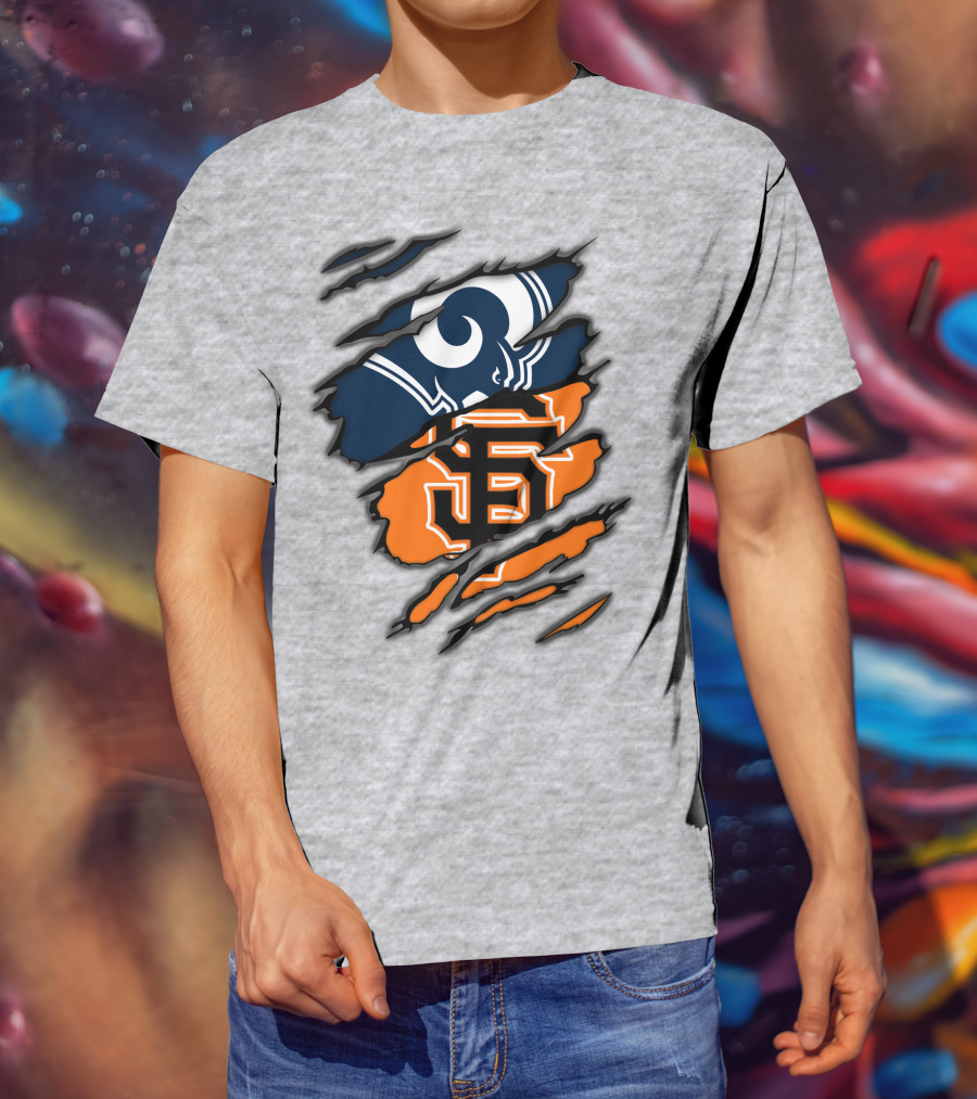 Los Angeles Rams San Francisco Giants Claw Scratch T-Shirt