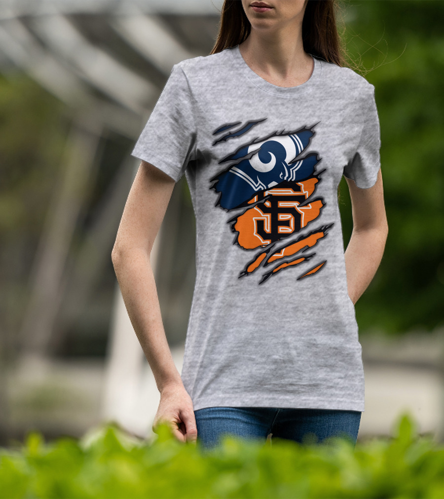 Los Angeles Rams San Francisco Giants Claw Scratch T-Shirt