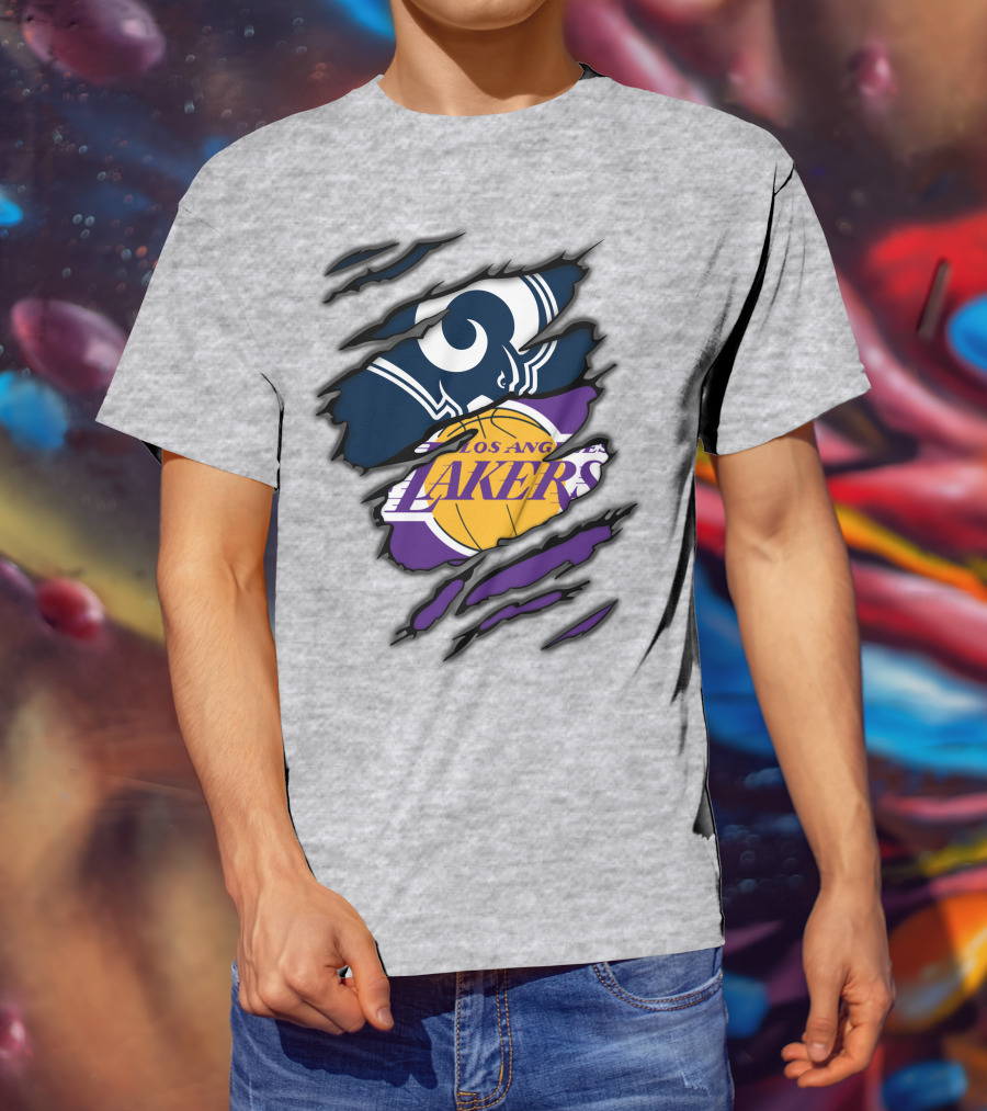 Los Angeles Rams Lakers NFL NBA Crossover T-Shirt