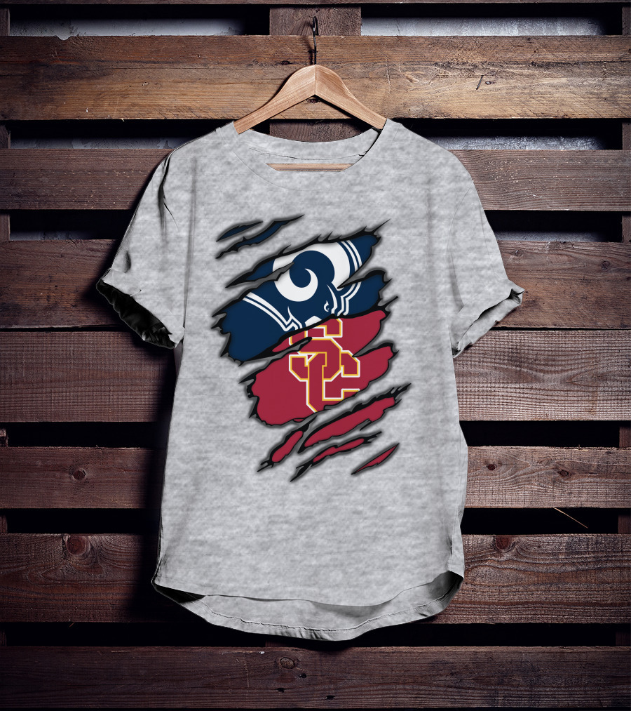 Rams USC Trojans Claw Marks T-Shirt
