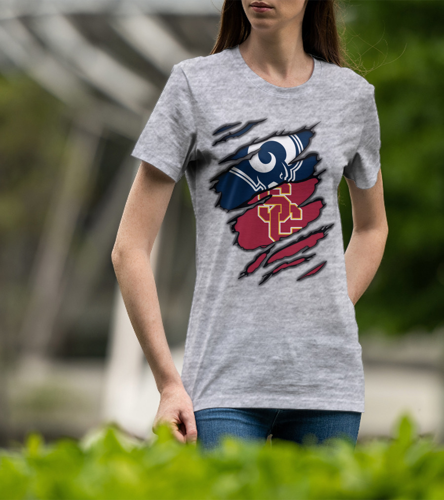 Rams USC Trojans Claw Marks T-Shirt