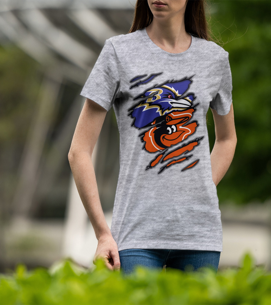 Baltimore Ravens Orioles Logo Mashup T-Shirt