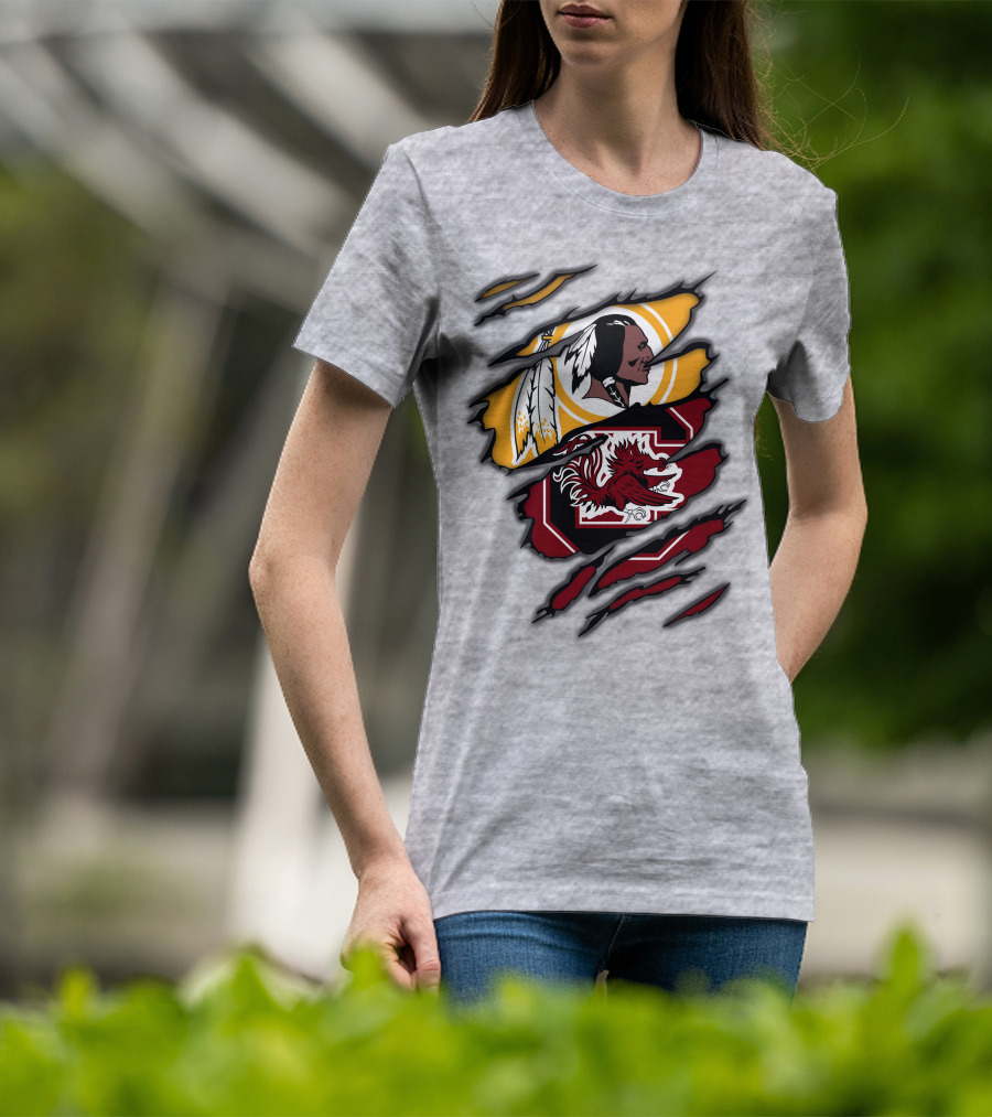 Redskins South Carolina Gamecocks Logo Mashup T-Shirt