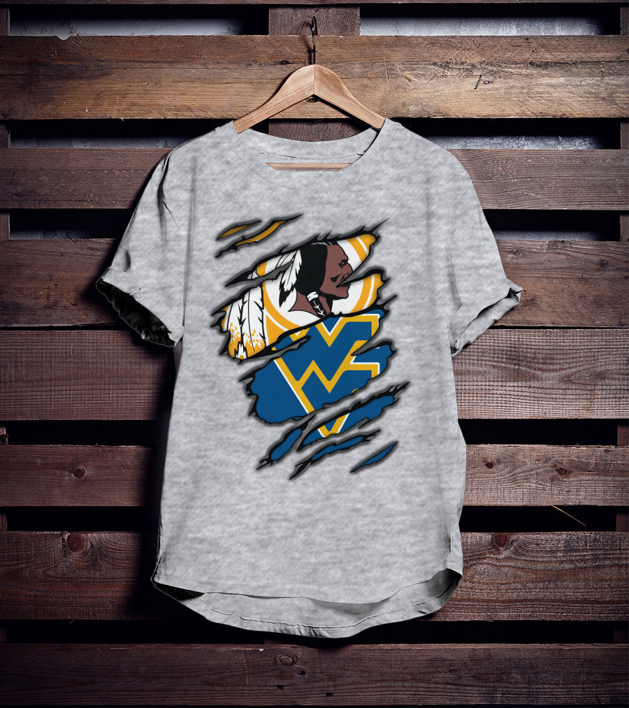 West Virginia Mountaineers Redskins Mashup T-Shirt