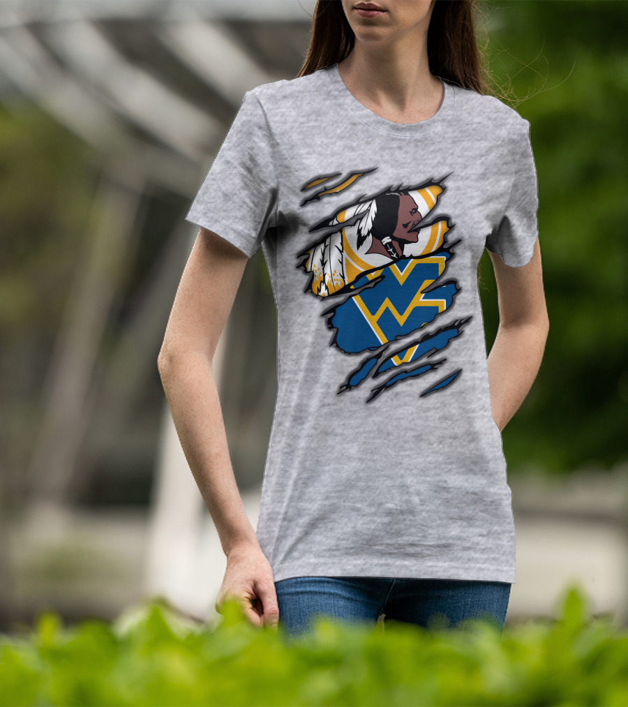 West Virginia Mountaineers Redskins Mashup T-Shirt