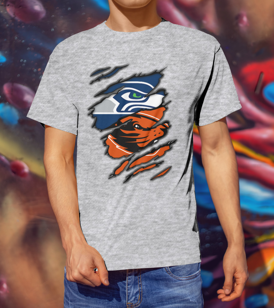 Seahawks Beavers Logo Slash Fusion T-Shirt