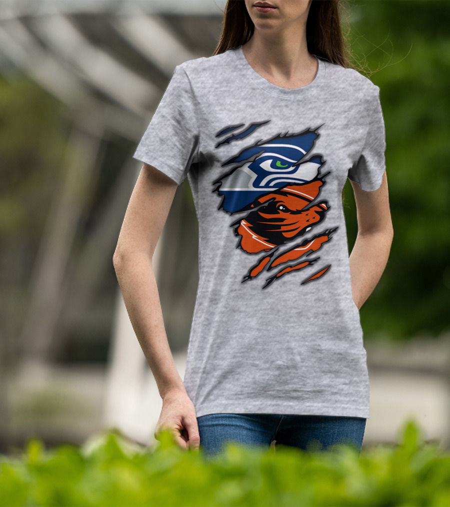 Seahawks Beavers Logo Slash Fusion T-Shirt