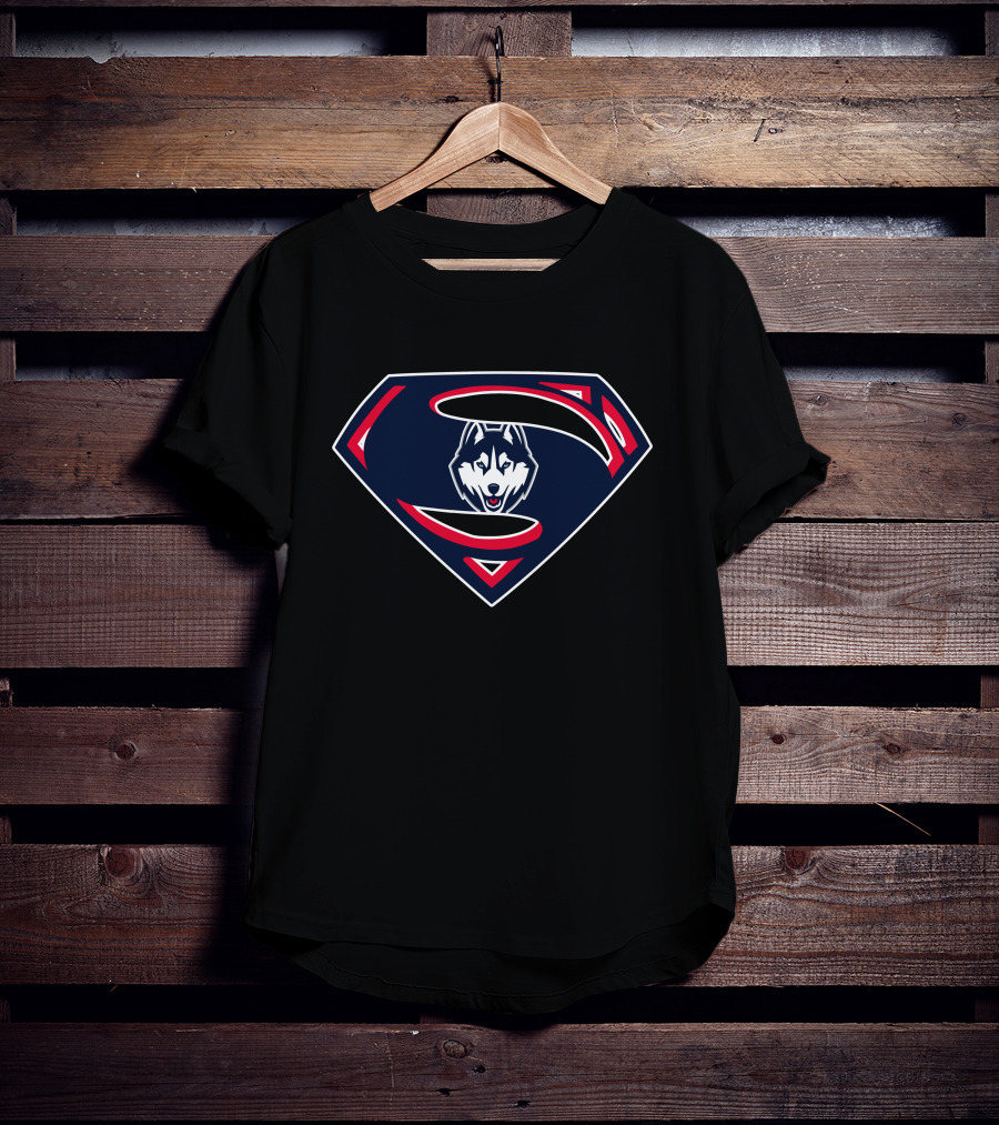 Superman Huskies Shield Logo Emblem T-Shirt