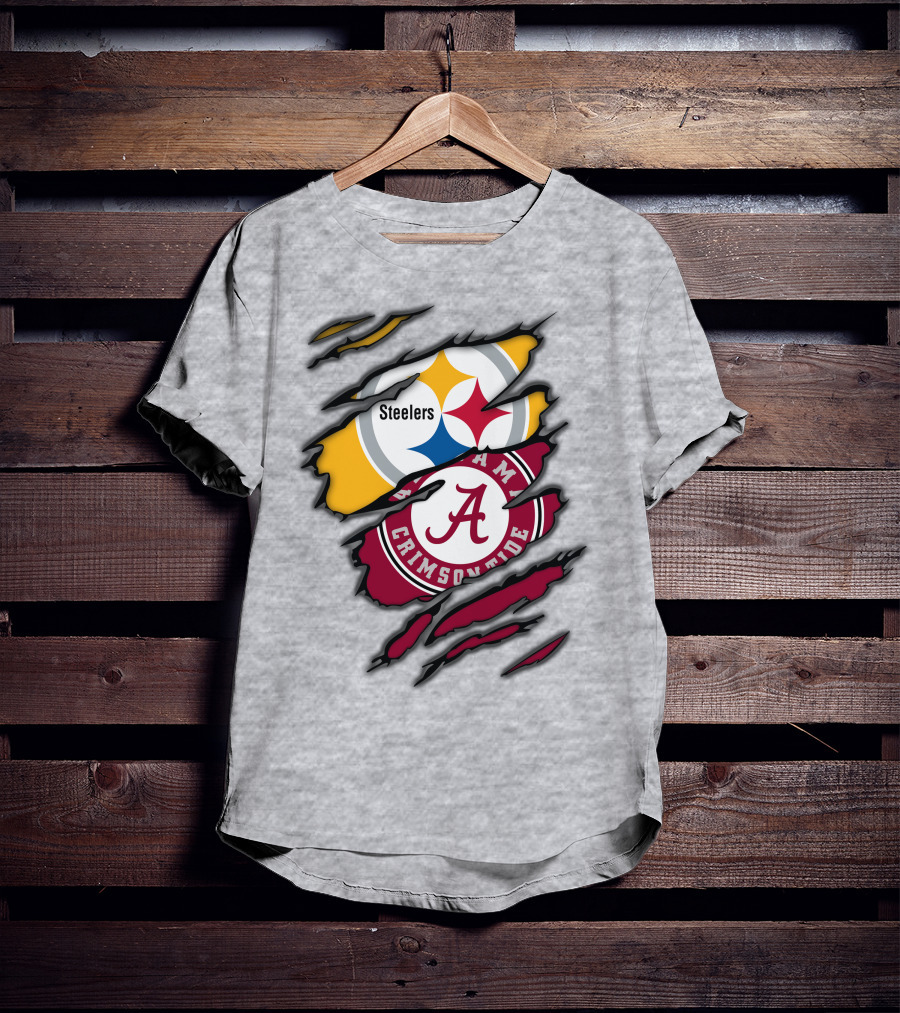Steelers Alabama Crimson Tide Rip T-Shirt