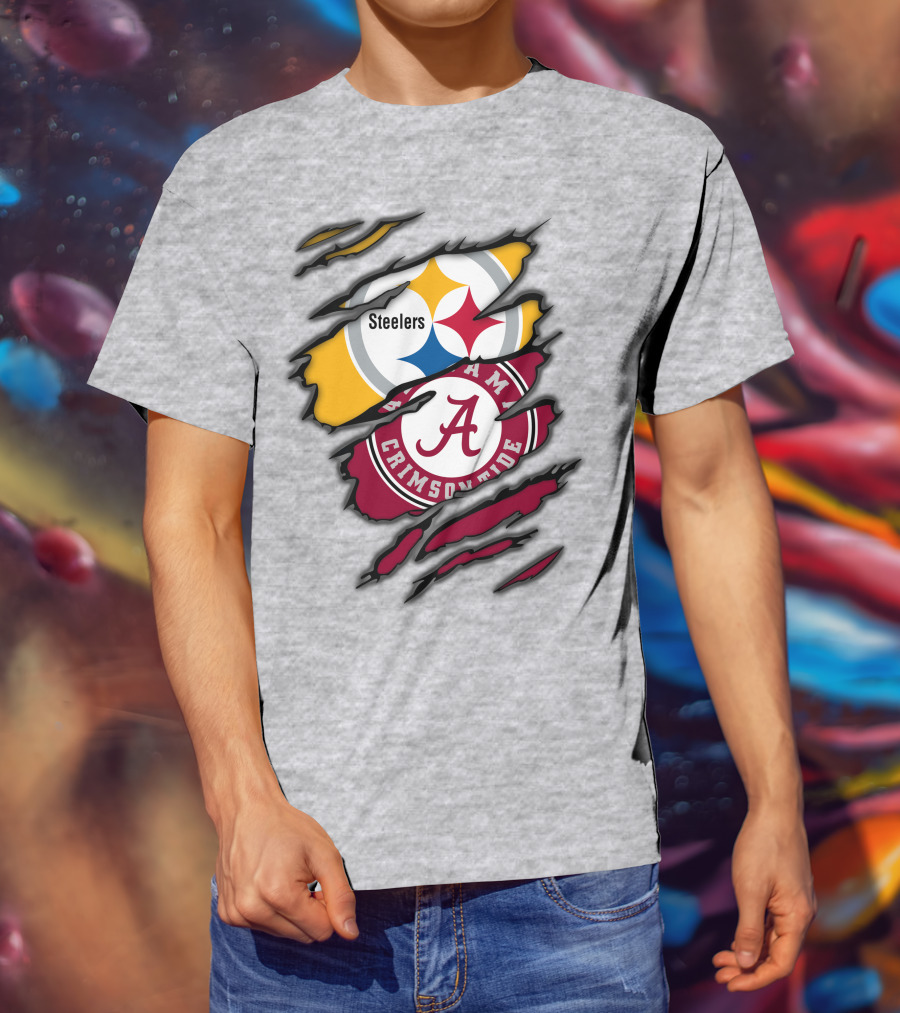Steelers Alabama Crimson Tide Rip T-Shirt