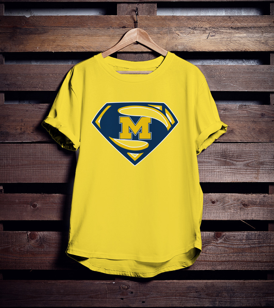 Michigan Wolverines Superman Logo Mashup T-Shirt