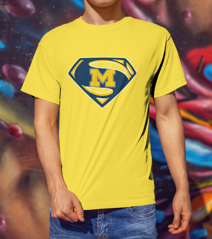 Michigan Wolverines Superman Logo Mashup T-Shirt