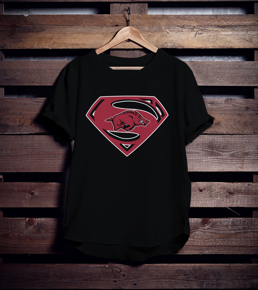 Superman Logo Arkansas Razorbacks T-Shirt
