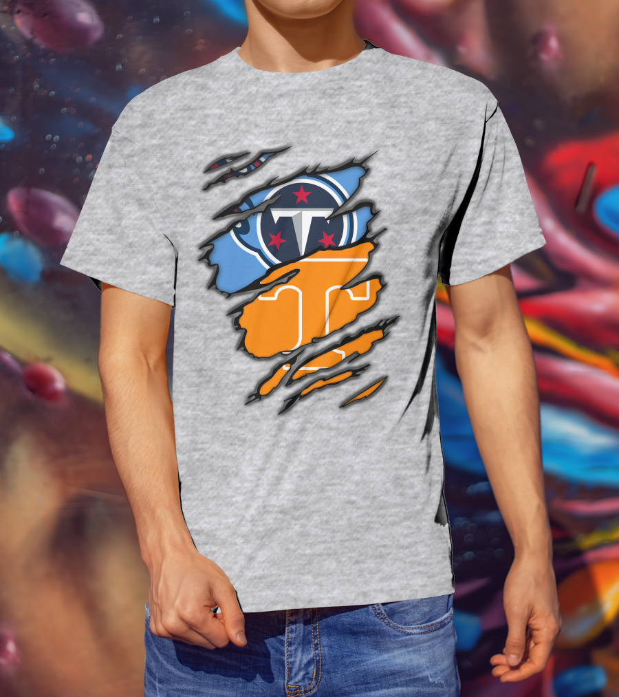 Tennessee Titans And Vols Logo Mashup T-Shirt