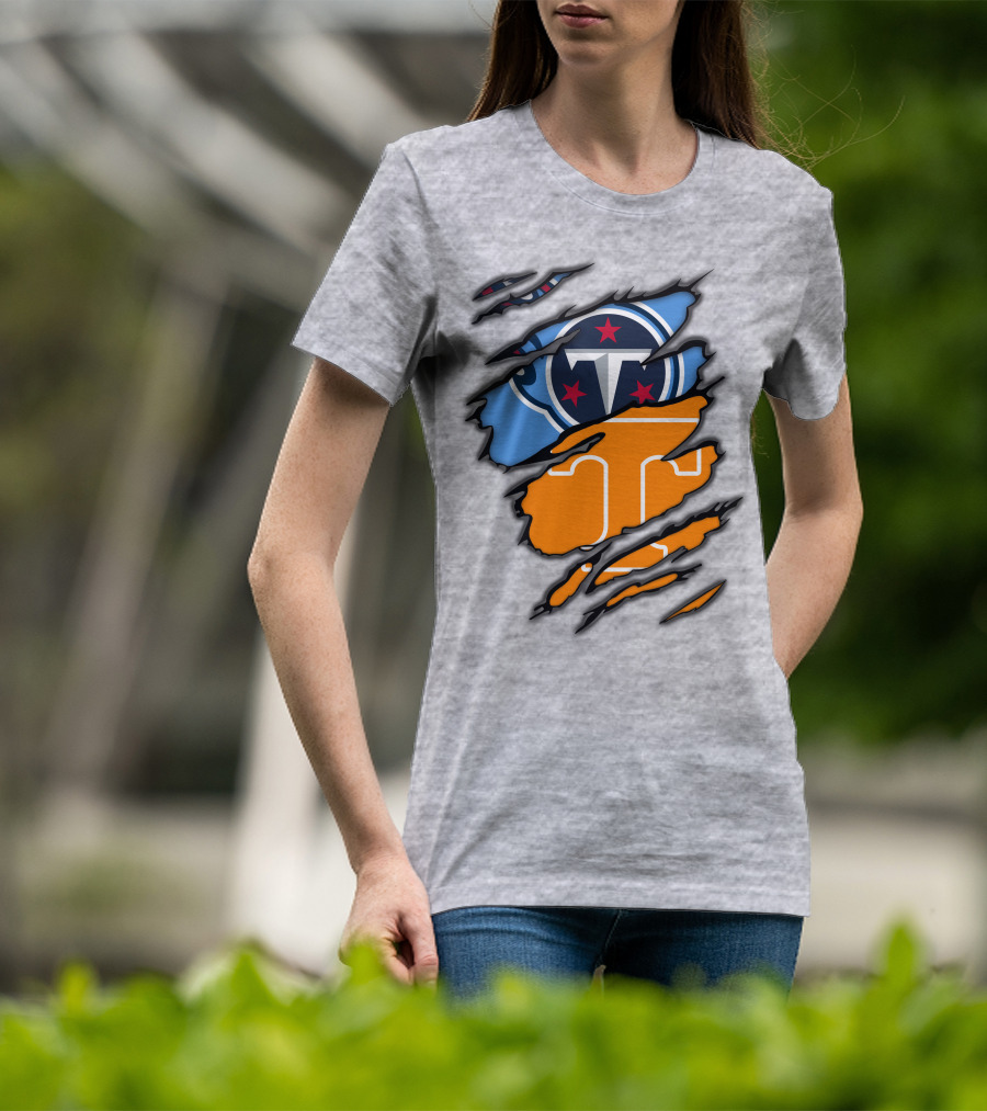 Tennessee Titans And Vols Logo Mashup T-Shirt