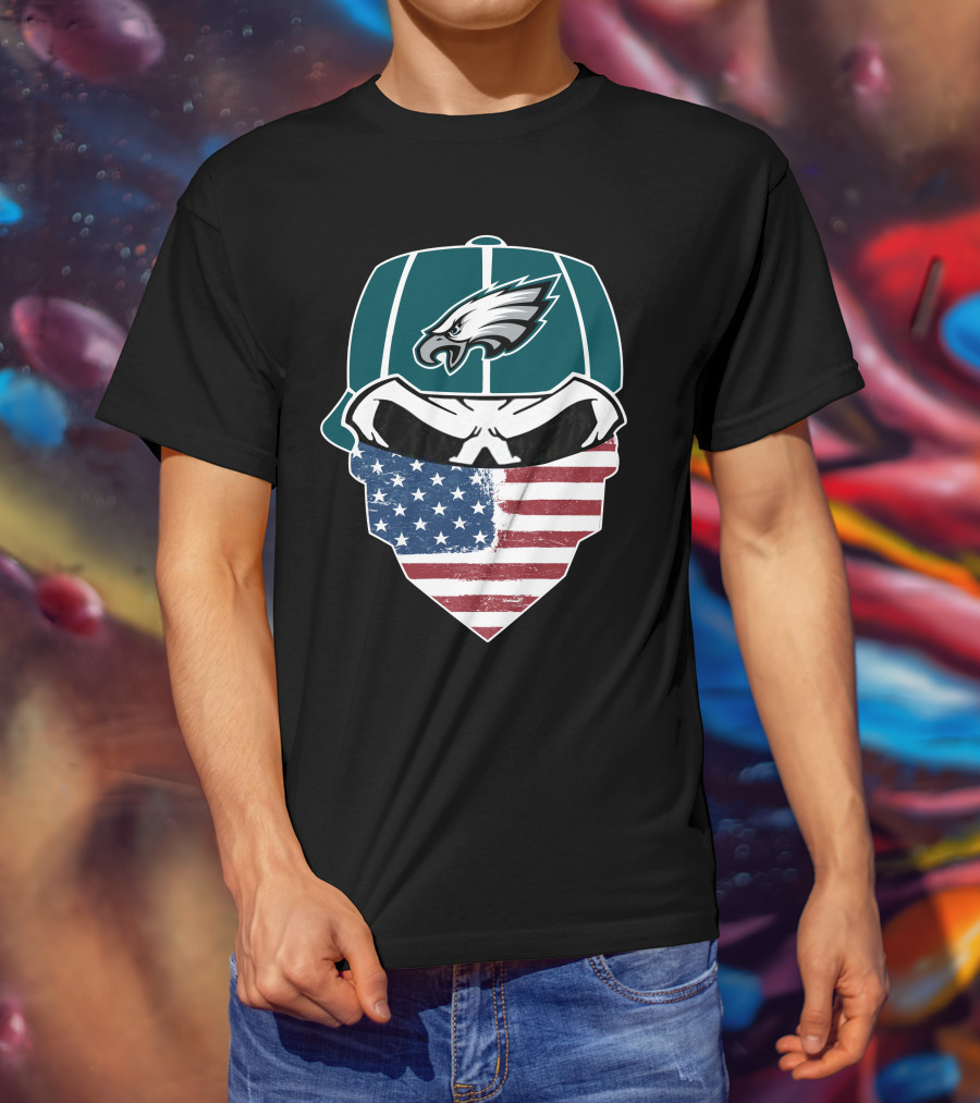 Eagles Skull American Flag Bandana T-Shirt