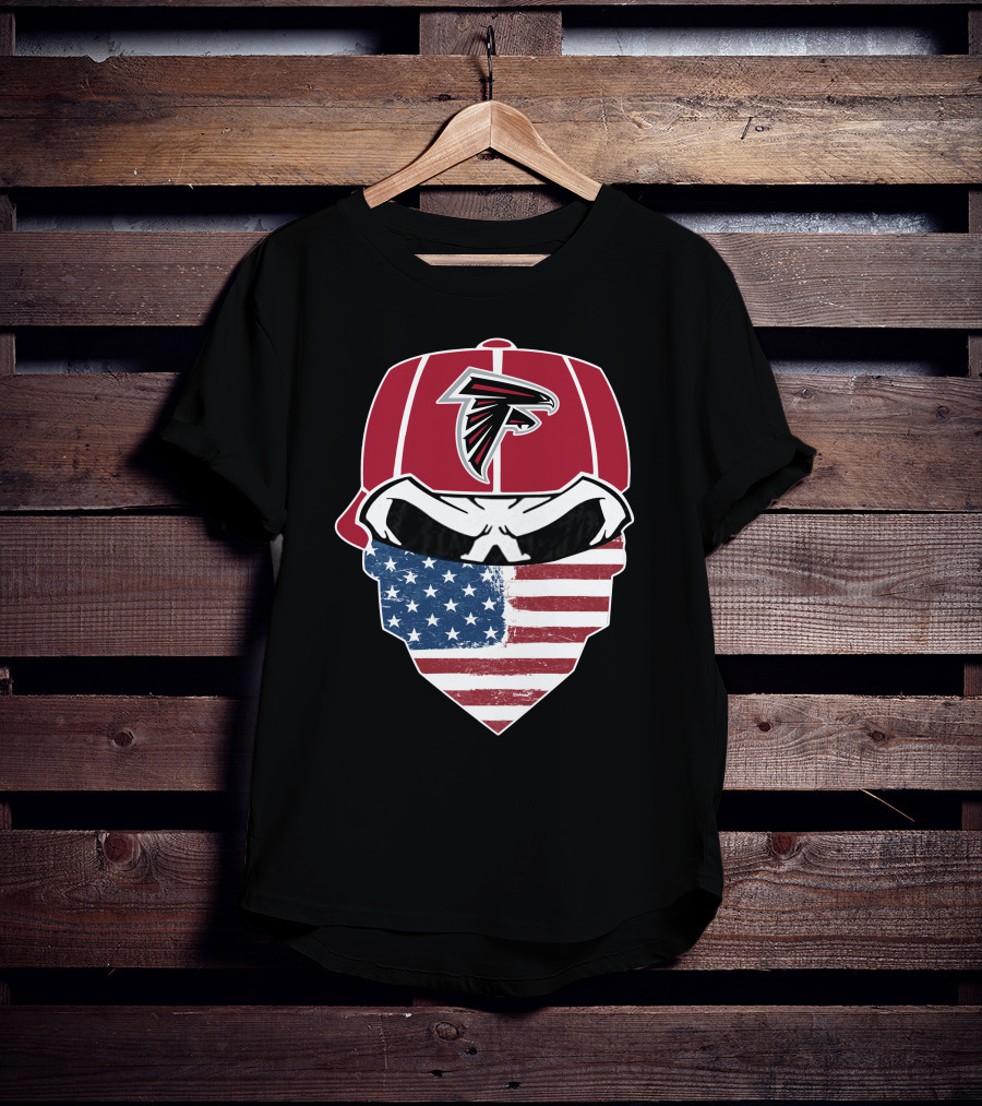 Falcons Skull American Flag Bandana Hat NFL T-Shirt