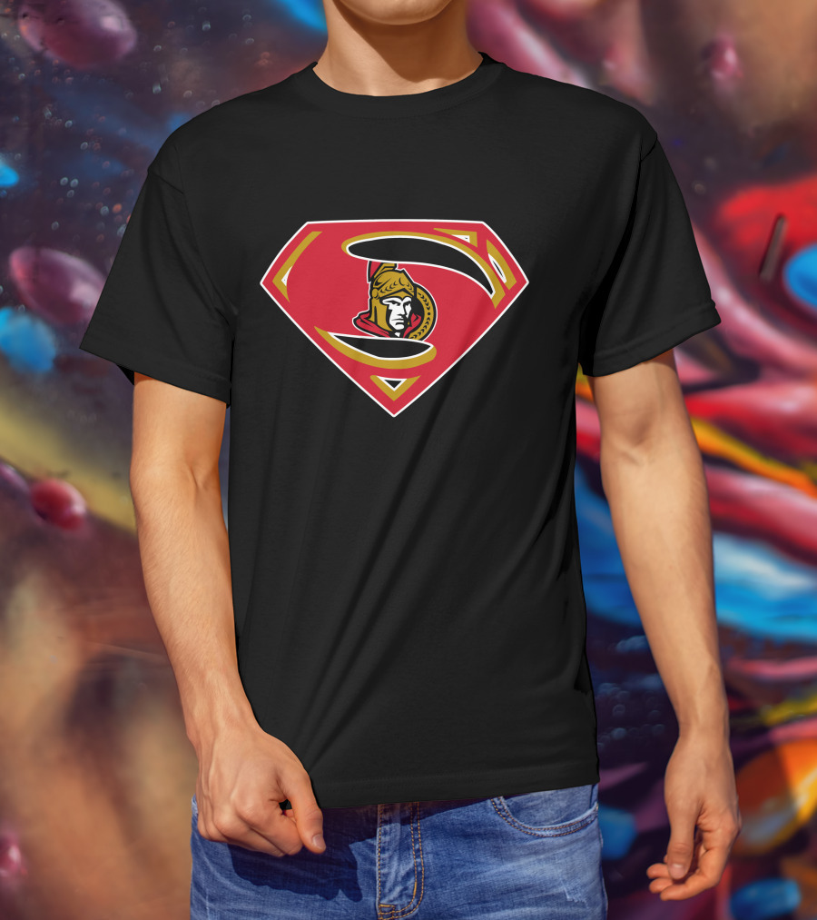 Superman Ottawa Senators Logo Shield T-Shirt