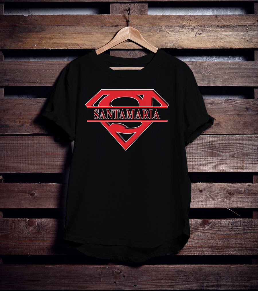 Santamaria Superman Logo Style Red And Black T-Shirt